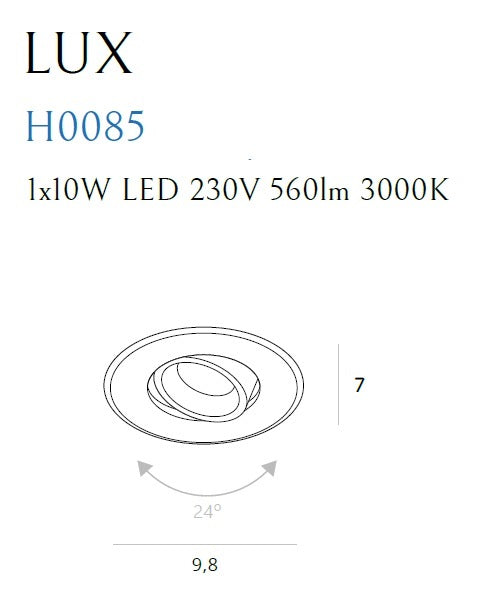 Spot LUX H0085, Alb