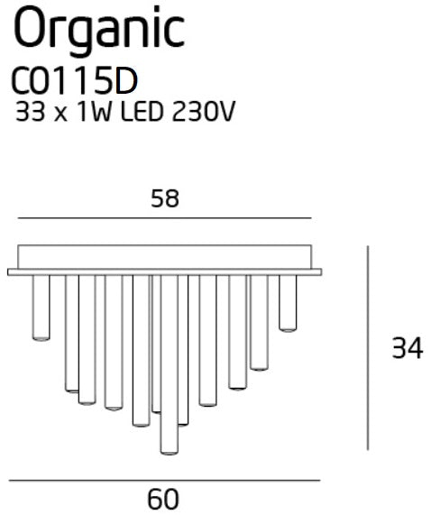 Plafonieră ORGANIC C0115D, Crom