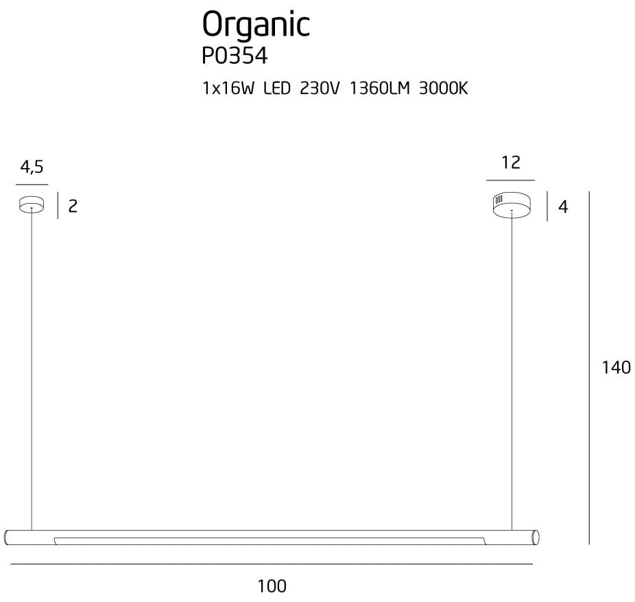 Candelabru ORGANIC HORIZON P0354, Negru