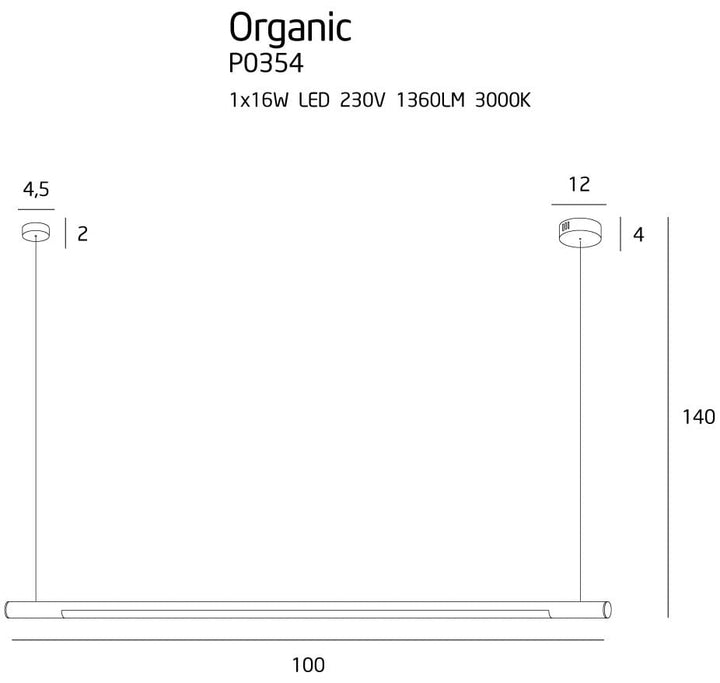 Candelabru ORGANIC HORIZON P0354, Negru