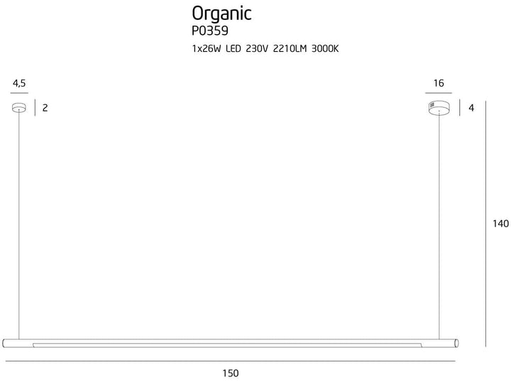 Candelabru ORGANIC HORIZON P0359, Crom