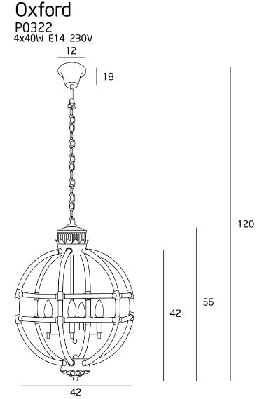 Pendul OXFORD P0322, Crom