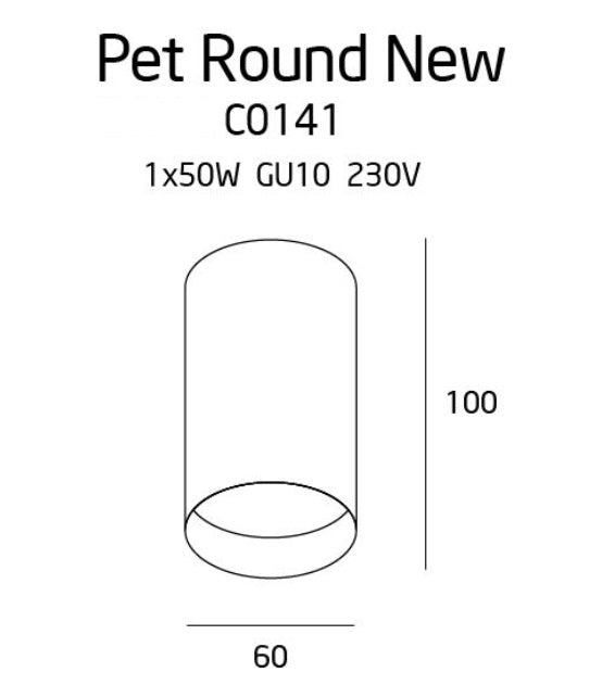 Spot PET ROUND C0141, Alb