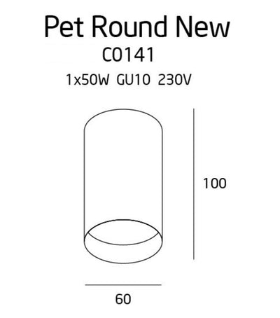 Spot PET ROUND C0141, Alb