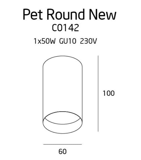 Spot PET ROUND C0142, Negru