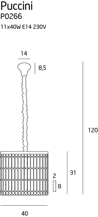 Pendul PUCCINI P0266, Crom