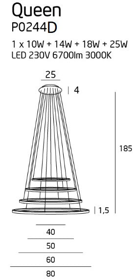 Candelabru QUEEN P0244D, Auriu