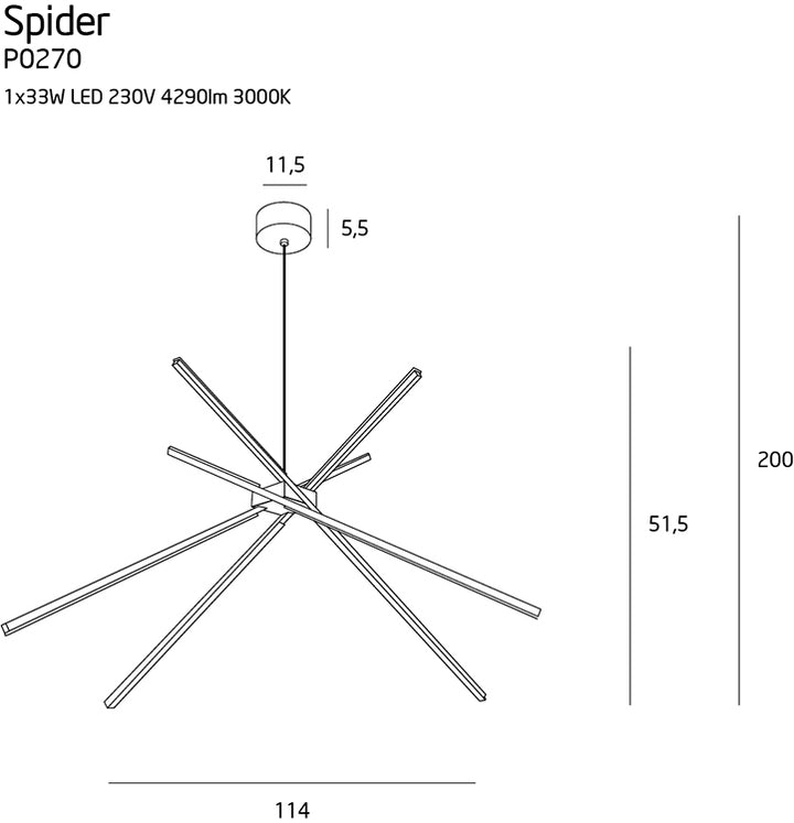 Candelabru SPIDER P0270, Alb