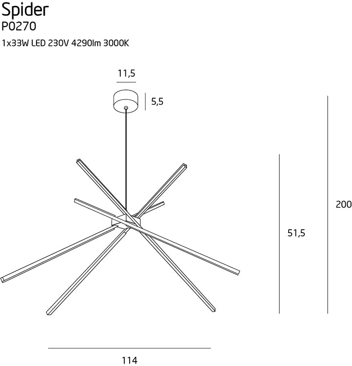 Candelabru SPIDER P0270, Alb