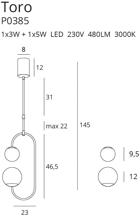 Pendul TORO P0385,Auriu