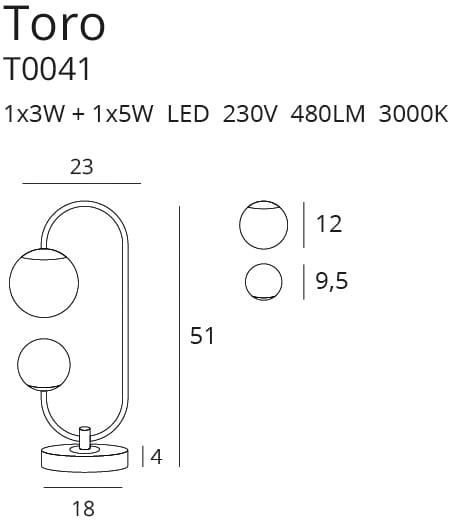 Veioză TORO T0041,Auriu