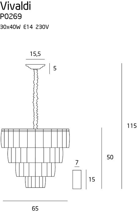 Candelabru VIVALDI P0269, Auriu