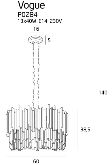 Candelabru VOGUE P0284, Auriu