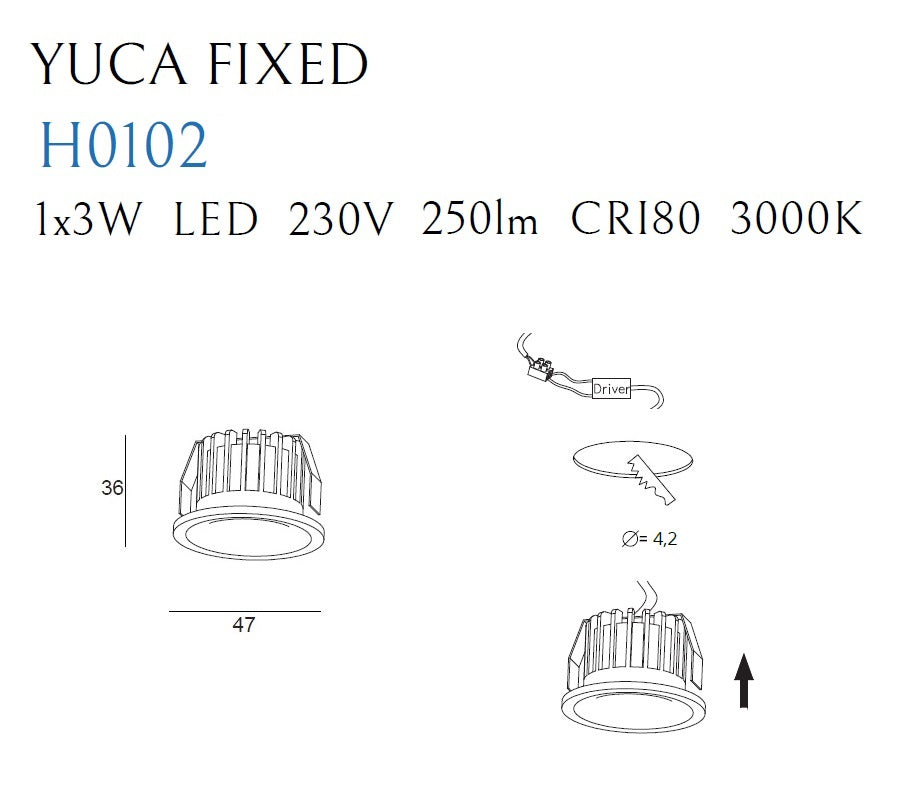 Spot YUCA FIXED H0102, Alb