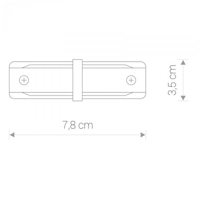 Conector Drept Pentru Șină PROFILE 9453, Negru