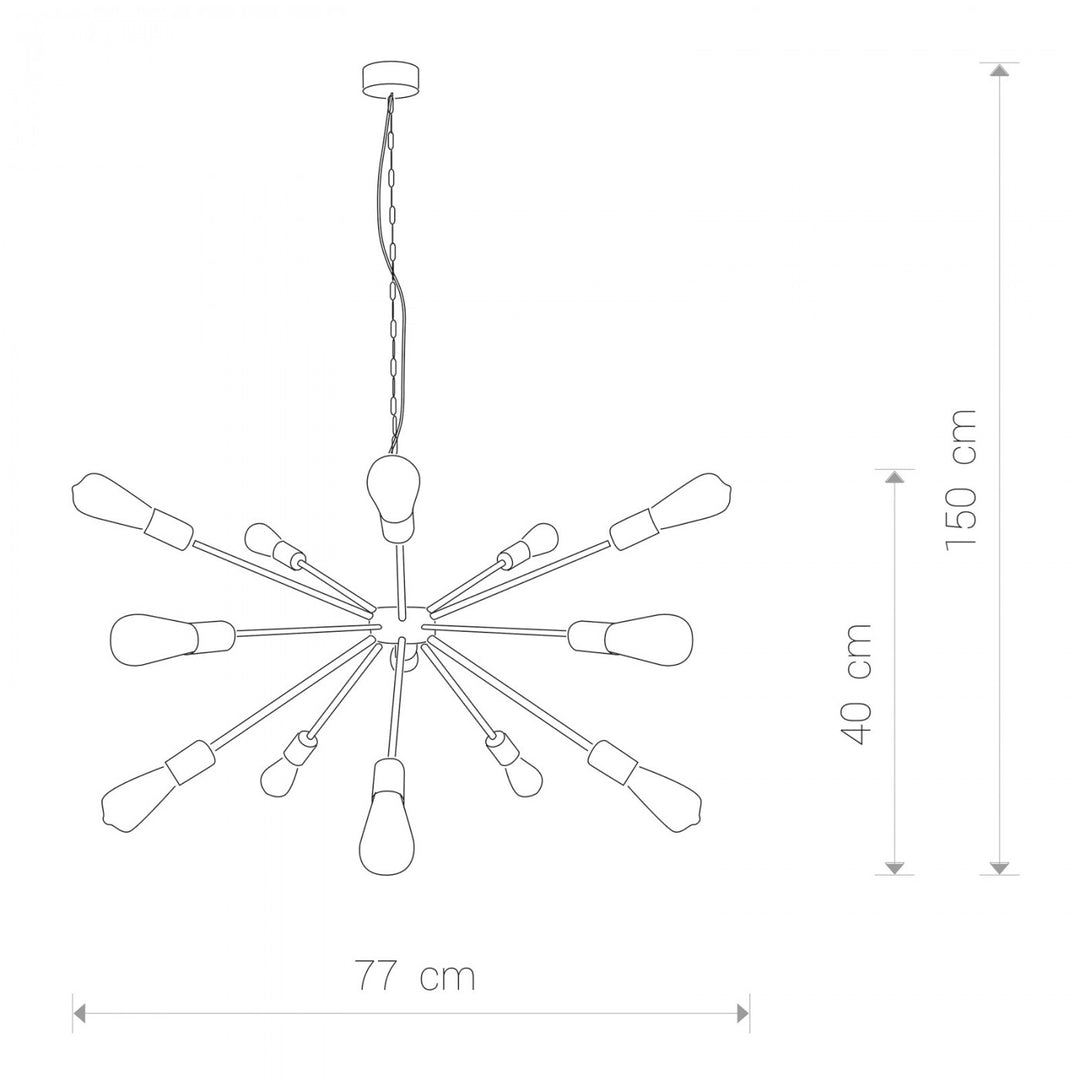 Candelabru ROD XV 9733, Negru