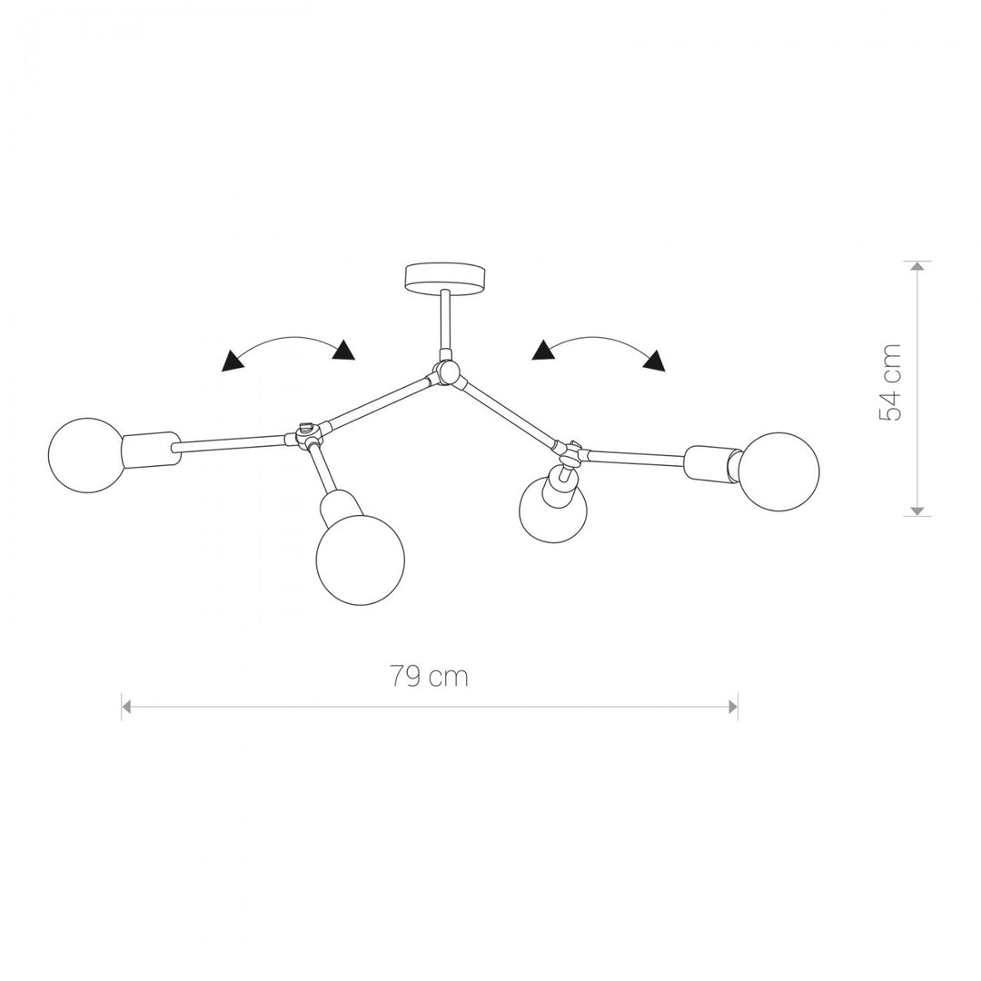 Plafonieră TWIG IV 9140, Negru