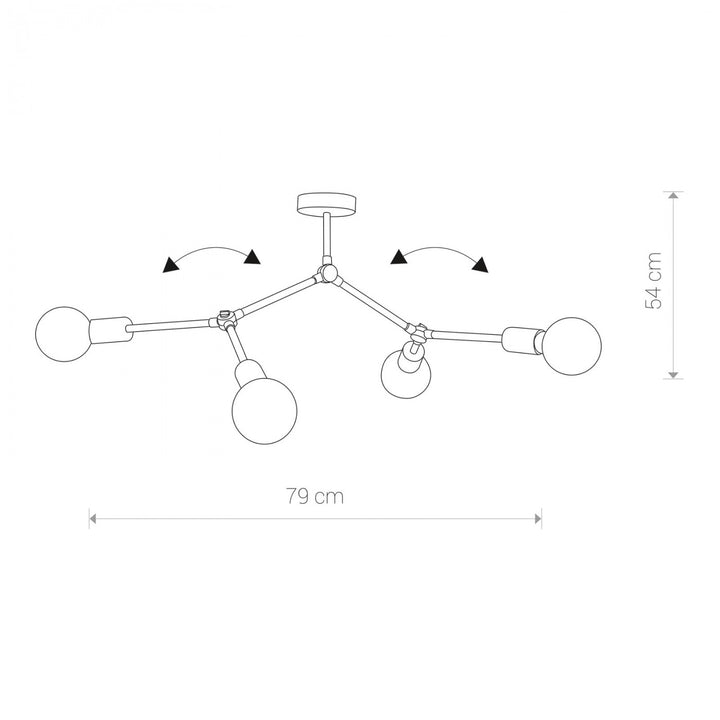 Plafonieră TWIG IV 9140, Negru