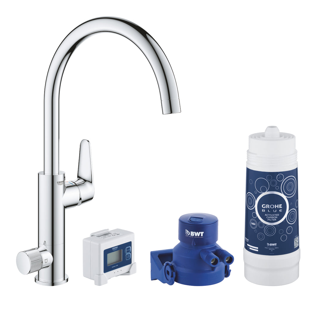 Baterie Bucătărie Bau Curve Blue Pure Starter Kit GRO30385000, Grohe