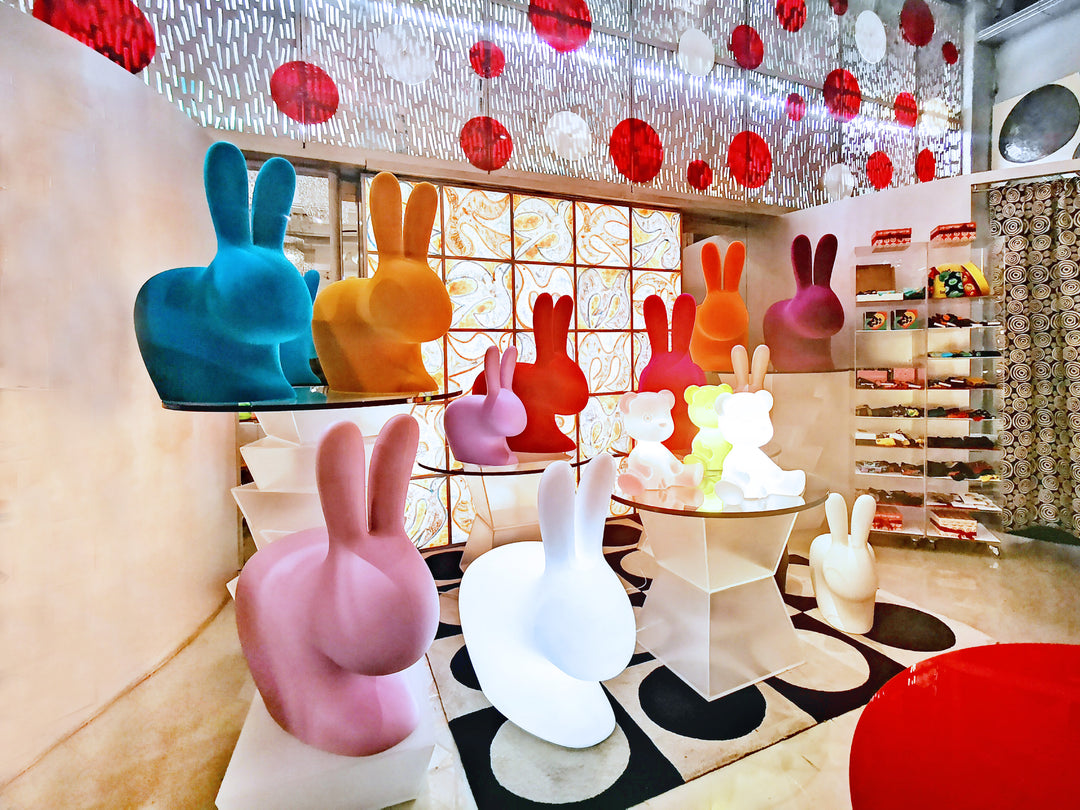 Scaun Rabbit Chair Velvet Finish Red, Qeeboo