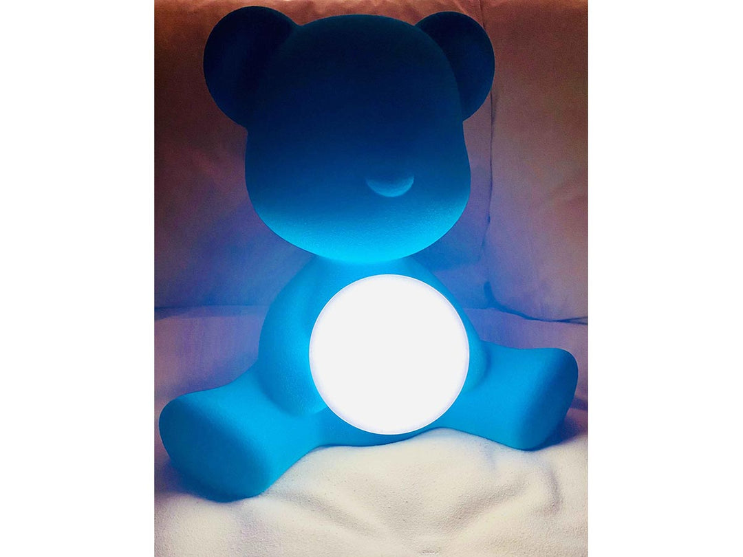 Lampă reîncărcabilă Velvet Teddy Girl Light Blue, Qeeboo