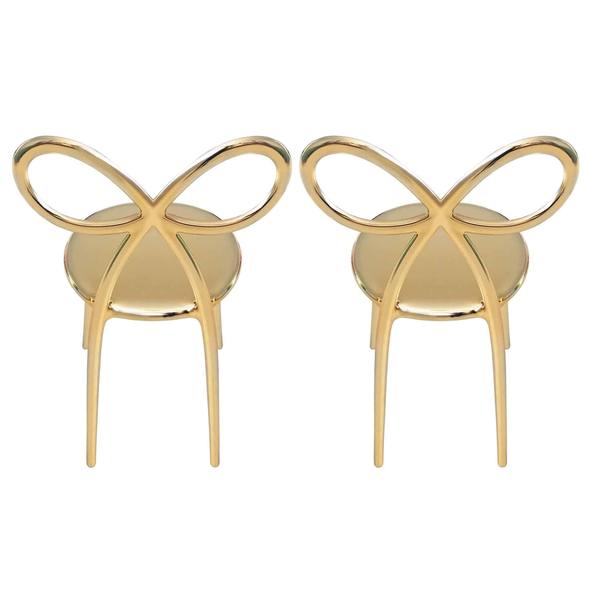 Set 2 scaune Ribbon Metal Finish Gold, Qeeboo