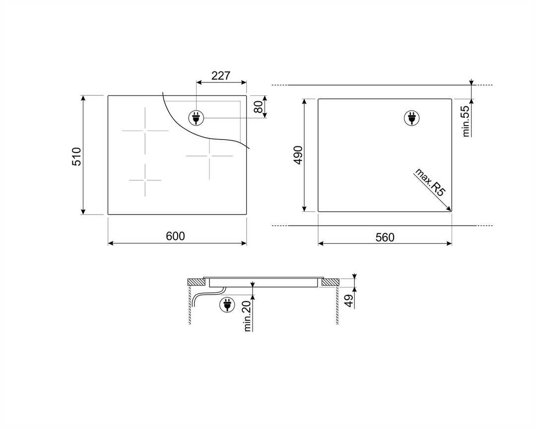 Plită inducție Universale SI2M7643D, Smeg