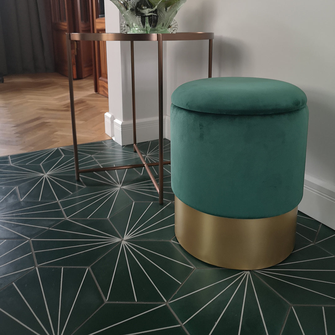 Puf Interior Velvet Dark Green VWF17B00B-L-Z, Moos Home