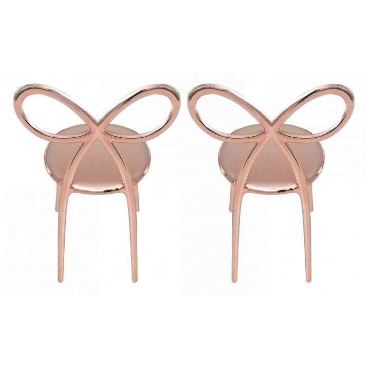Set 2 scaune Ribbon Metal Finish Pink Gold, Qeeboo