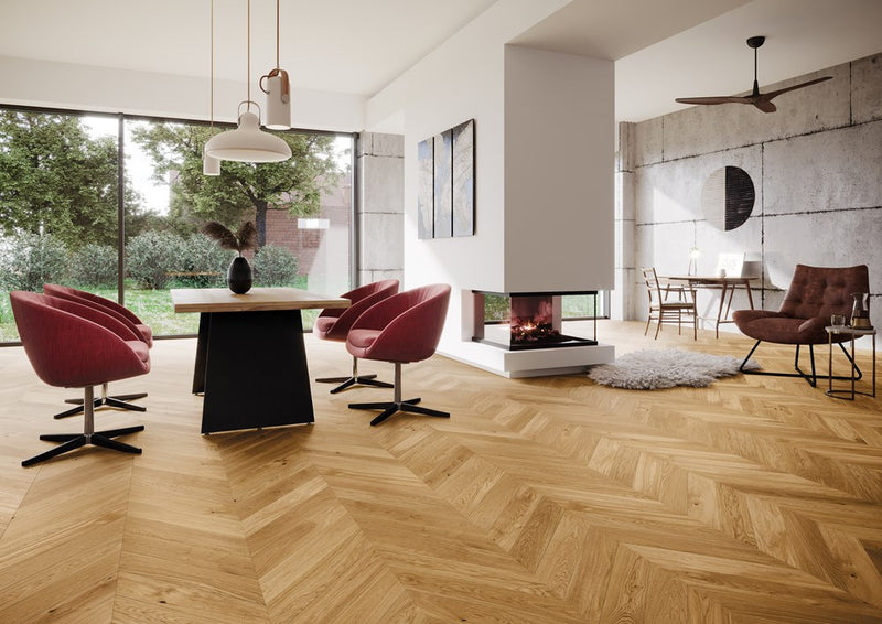 Parchet Stratificat Chevron Stejar Bright, Barlinek Pure Classico