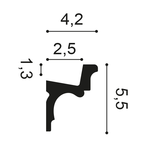 Cornișă Albă Duropolimer C323, Orac