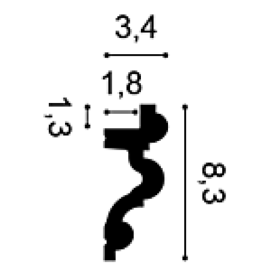 Cornișă Albă Duropolimer C324, Orac