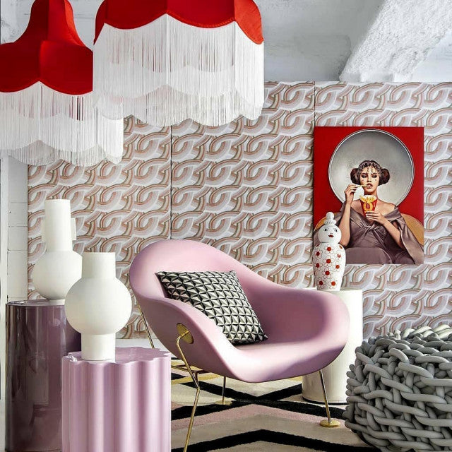 Fotoliu Pupa Armchair Brass Base Indoor Pink, Qeeboo