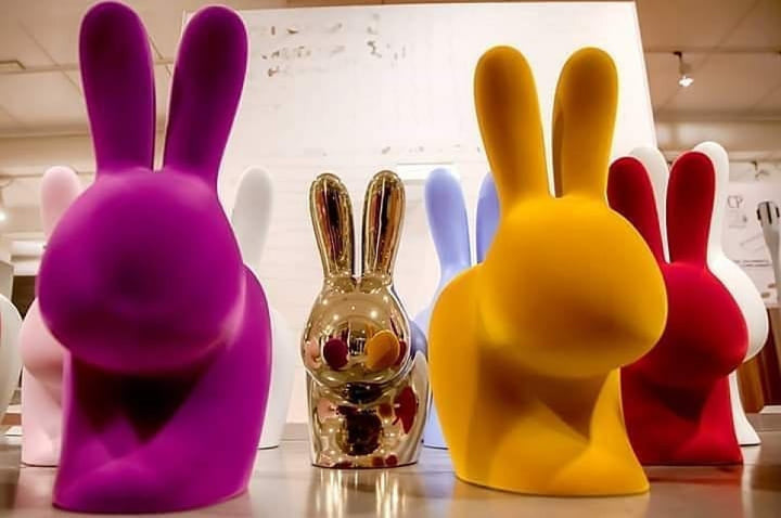 Scaun Rabbit Chair Velvet Finish Red, Qeeboo