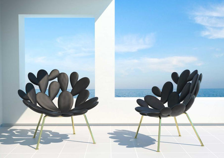 Scaun lounge Filicudi Black - Brass, Qeeboo