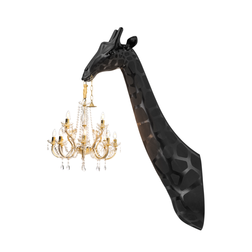 Giraffe in Love Wall Lamp Black, Qeeboo