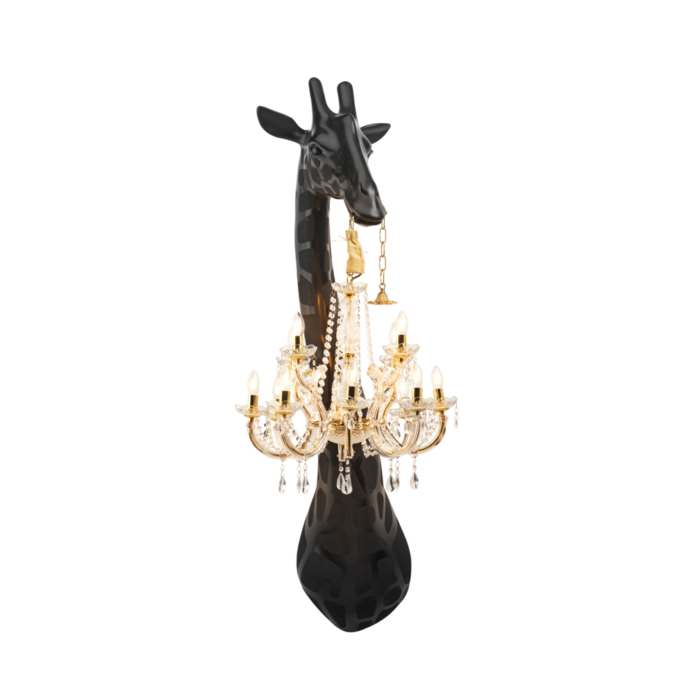 Giraffe in Love Wall Lamp Black, Qeeboo