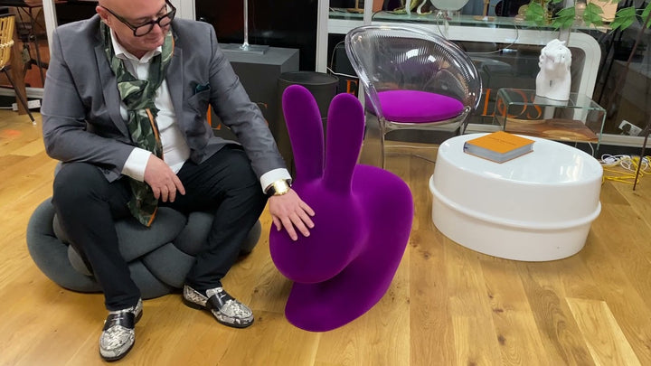 Scaun Rabbit Chair Baby Velvet Finish Purple, Qeeboo