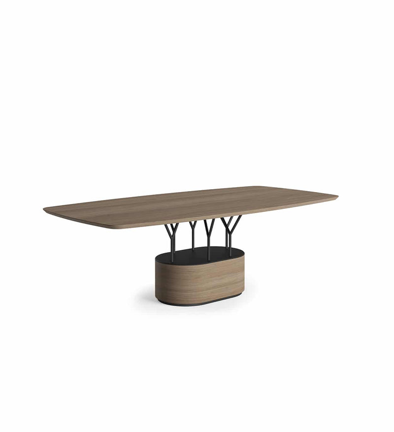 Masă dining Twig, Lemn Nuc și Metal