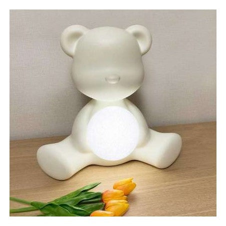 Lampă reîncărcabilă Teddy Girl White, Qeeboo