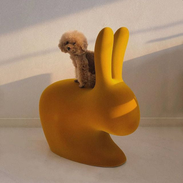 Scaun Rabbit Chair Velvet Finish Orange, Qeeboo