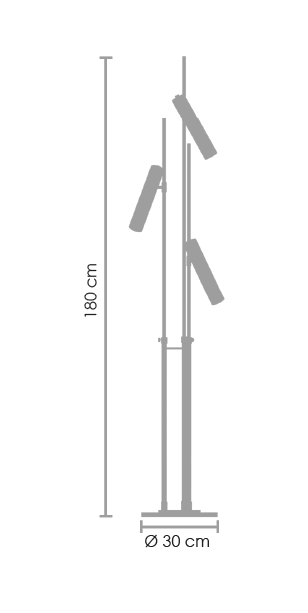Lampadar Negru/Auriu Pipe 3 ST-5718-3, Step Into Design