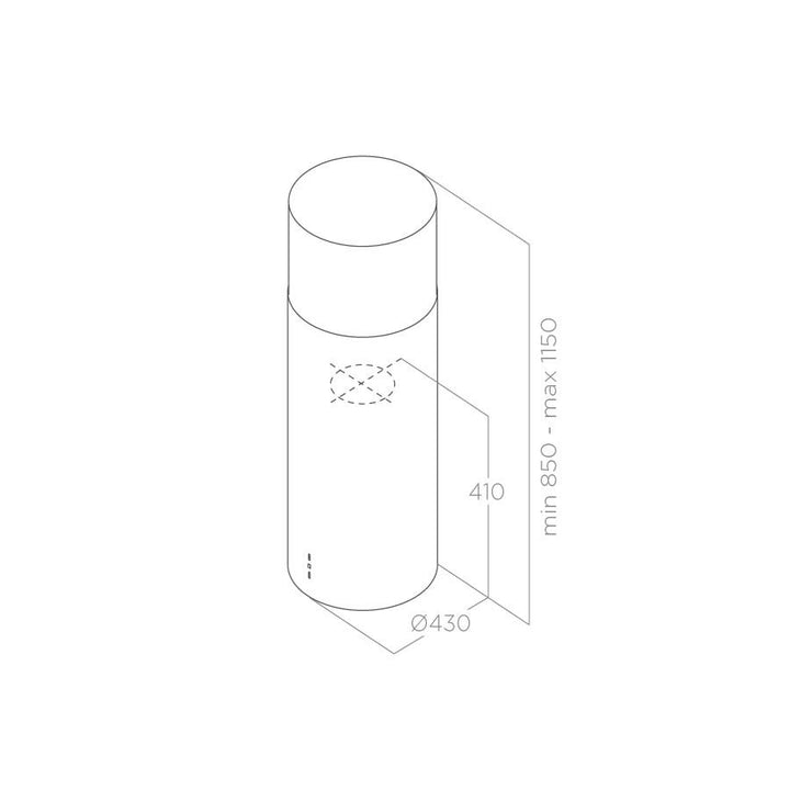 Hotă Inox Tube Pro Island Suspendată 43cm IX/A/43, Elica