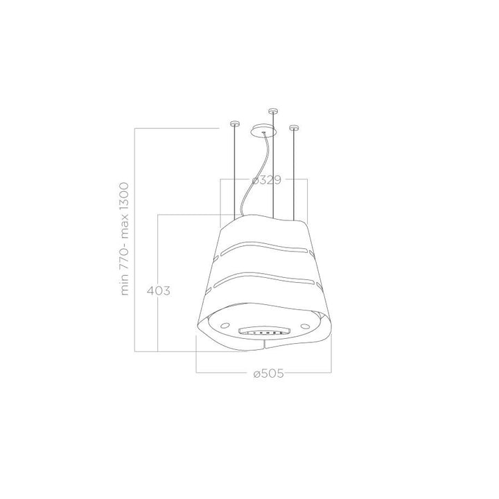 Hotă Gri/Inox Suspendată 51cm WAVE UX IX/F/51, Elica