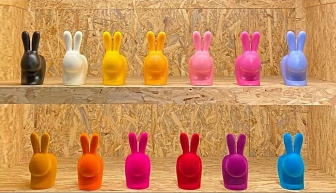 Suport opritor cărți Rabbit XS Velvet Finish Orange, Qeeboo